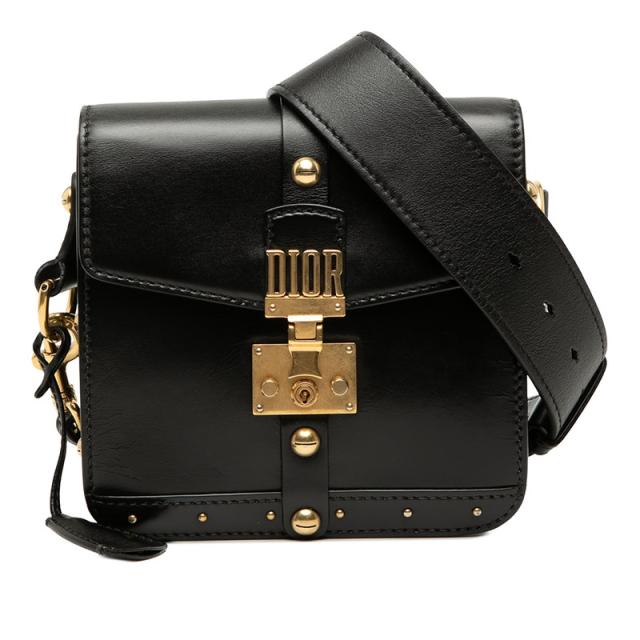 ディオール アディクト 斜め掛け ショルダーバッグ 09-RU-0197 ブラック レザー レディース Dior 【中古】
