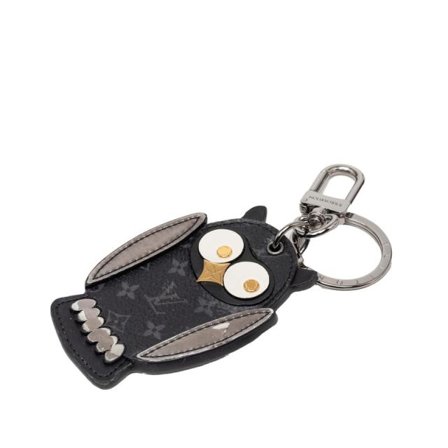 ルイ ヴィトン ポルト クレ オウル バッグチャーム キーホルダー キーリング M69482 ブラック マルチカラー PVC LOUIS VUITTON 【中古】