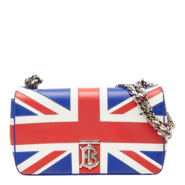 バーバリー TBロゴ ユニオンジャック 国旗 ローラ スモール チェーン ショルダーバッグ レッド ブルー ホワイト BURBERRY 【中古】
