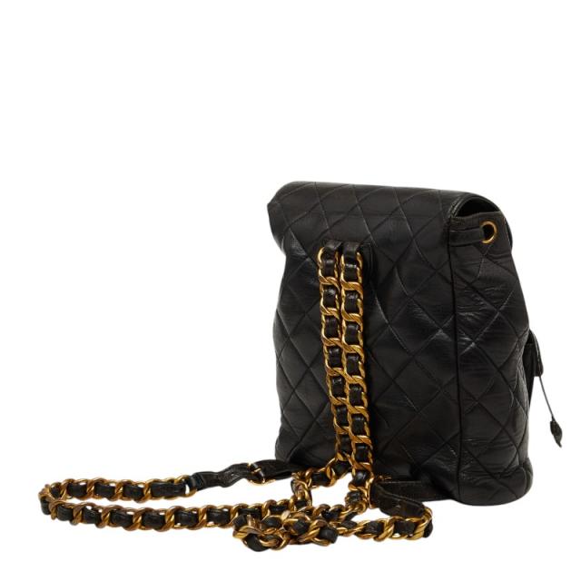 シャネル マトラッセ ココマーク チェーン リュック デイパック バックパック ブラック ラムスキン レディース CHANEL 【中古】_1
