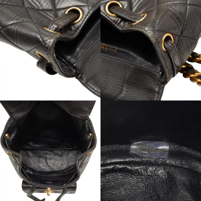 シャネル マトラッセ ココマーク チェーン リュック デイパック バックパック ブラック ラムスキン レディース CHANEL 【中古】_8