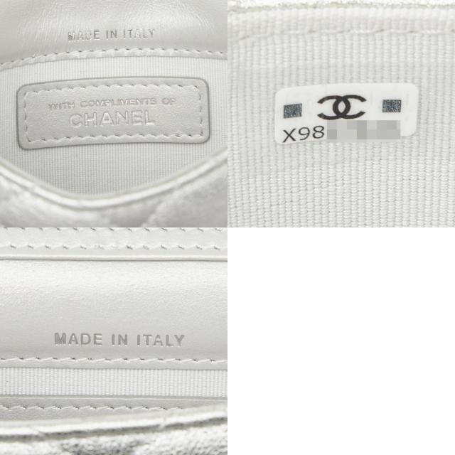 シャネル ミニマトラッセ ココマーク チェーン ショルダーバッグ ポシェット シルバー レザー レディース CHANEL 【中古】_9