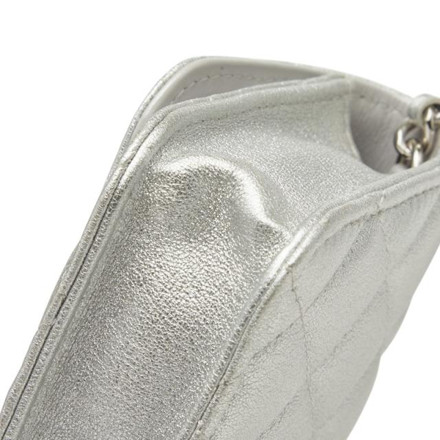シャネル ミニマトラッセ ココマーク チェーン ショルダーバッグ ポシェット シルバー レザー レディース CHANEL 【中古】_3