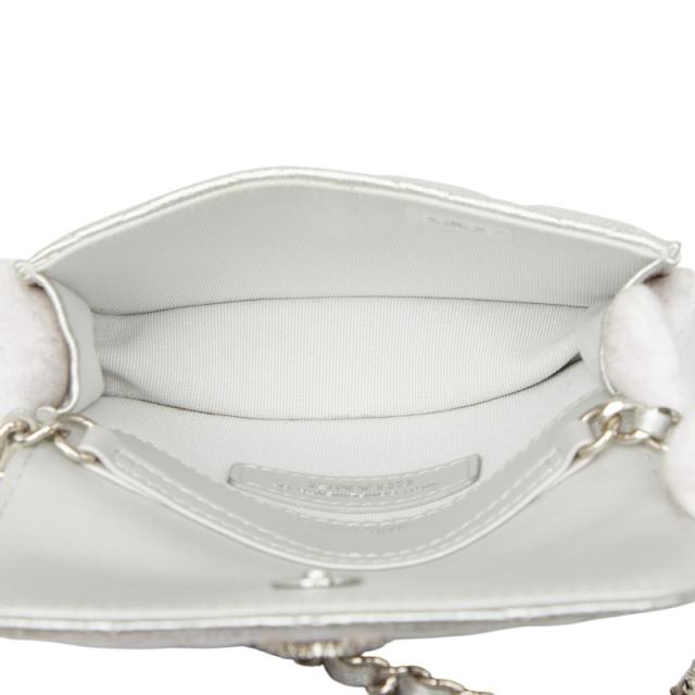 シャネル ミニマトラッセ ココマーク チェーン ショルダーバッグ ポシェット シルバー レザー レディース CHANEL 【中古】_7