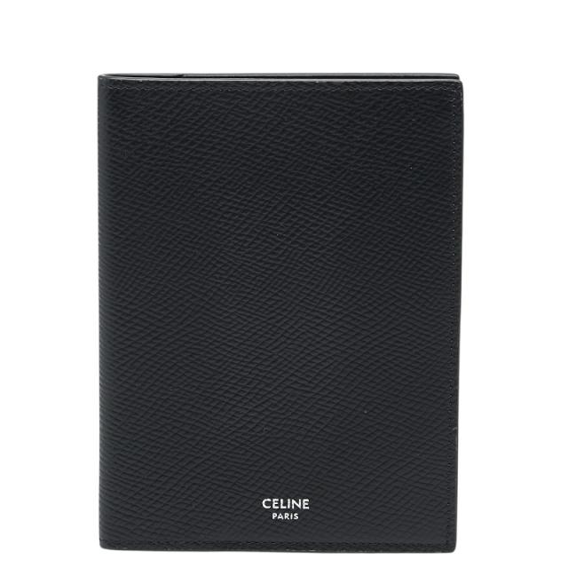 セリーヌ パスポートケース ブラック レザー メンズ CELINE 【中古】
