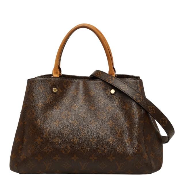 ルイ ヴィトン モノグラム モンテーニュMM ハンドバッグ ショルダーバッグ 2WAY M41056 ブラウン PVC レザー LOUIS VUITTON 【中古】