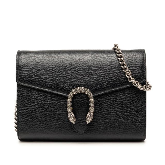 グッチ ディオニュソス チェーンウォレット ショルダーバッグ 401231 ブラック レザー レディース GUCCI 【中古】