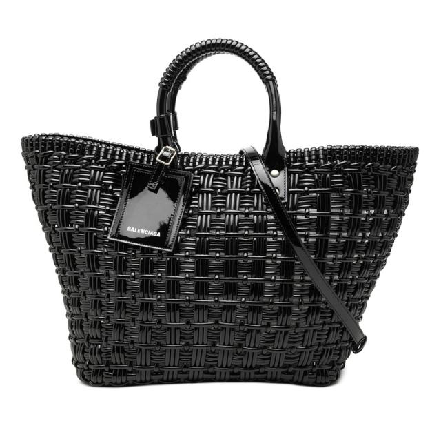 バレンシアガ ビストロS トートバッグ ショルダーバッグ 2WAY 671346 ブラック エナメル レディース BALENCIAGA 【中古】