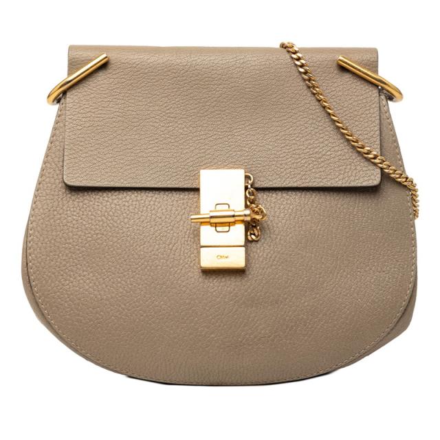 クロエ ドリュー チェーン ショルダーバッグ ベージュ レザー レディース Chloe 【中古】