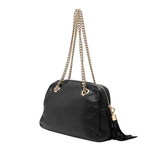グッチ ソーホー タッセル チェーン ショルダーバッグ 308983 ブラック レザー レディース GUCCI 【中古】_1