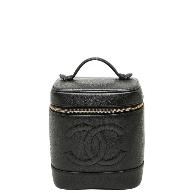 シャネル ココマーク バニティバッグ ハンドバッグ ブラック キャビアスキン レディース CHANEL 【中古】