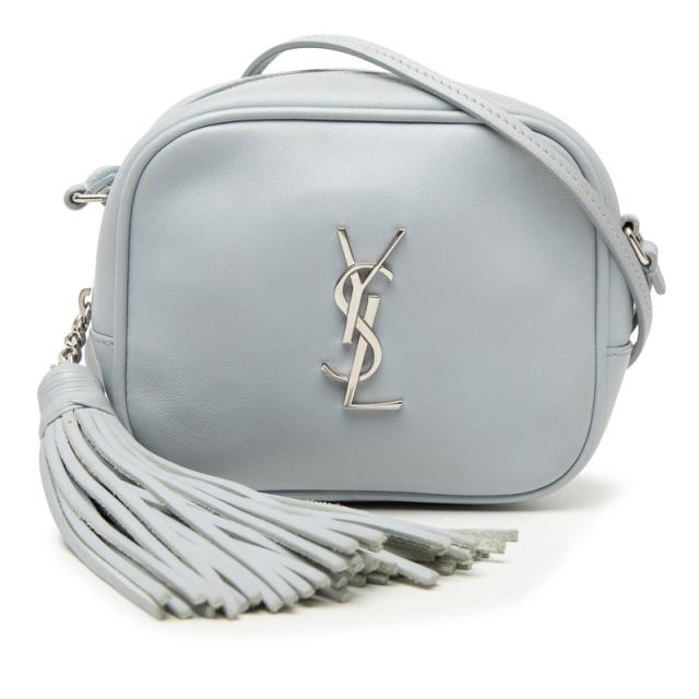 サンローラン YSLロゴタイプ ブロガー タッセル ミニ ショルダーバッグ FLY425317 青味 なめし革 レディース SAINT LAURENT 【中古】