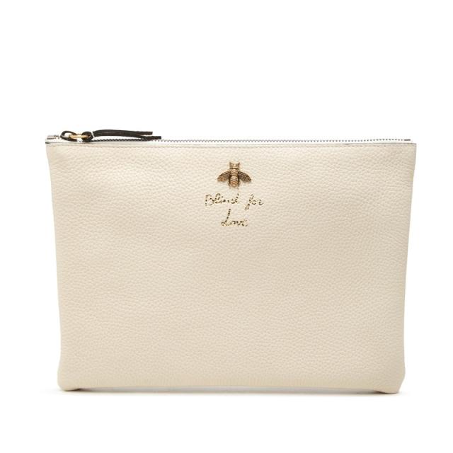 グッチ アニマリエ ビー クラッチバッグ セカンドバッグ 460187 アイボリー レザー レディース GUCCI 【中古】