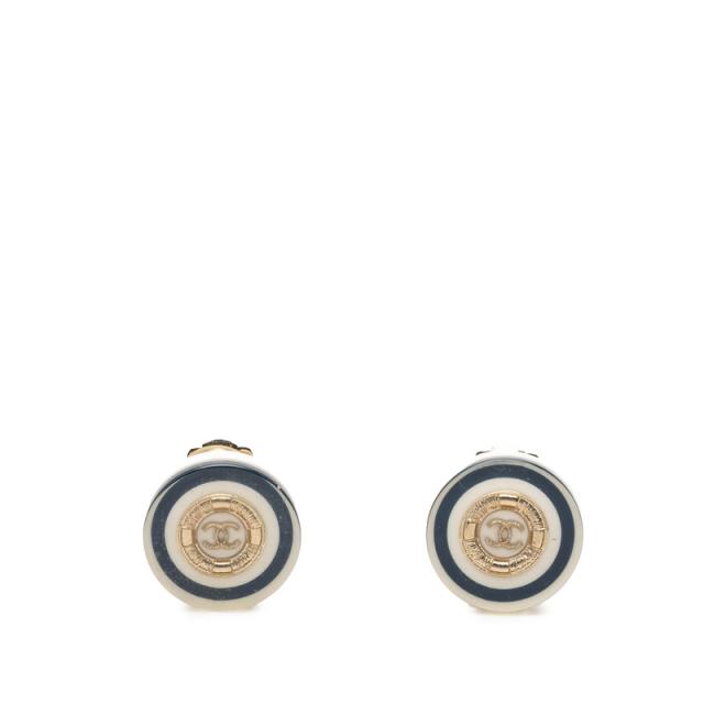 シャネル ココマーク イヤリング ゴールド ネイビー ホワイト メッキ プラスチック レディース CHANEL 【中古】 28,665円