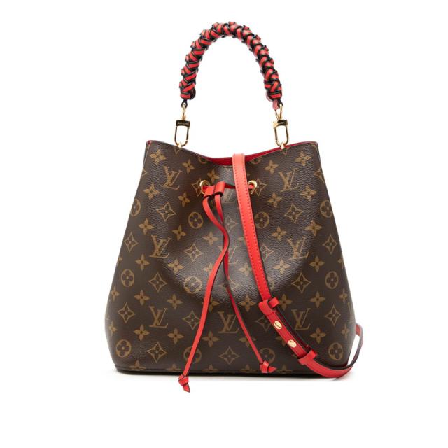 ルイ ヴィトン モノグラム ネオノエ ハンドバッグ ショルダーバッグ 2WAY M44021 コクリコ レッド ブラウン PVC LOUIS VUITTON 【中古】