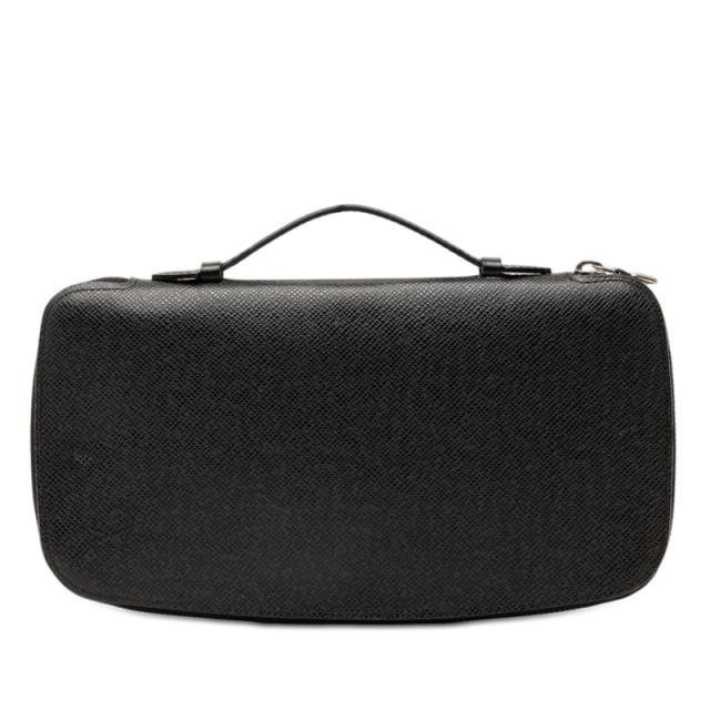 ルイ ヴィトン タイガ オーガナイザー アトール ラウンドファスナー 長財布 M30652 ブラック レザー メンズ LOUIS VUITTON 【中古】