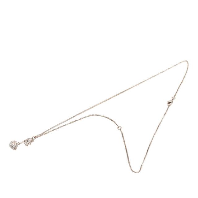 シャネル ココマーク チェーン ペンダント ネックレス B12C刻印 シルバー メタル ラインストーン レディース CHANEL 【中古】_1