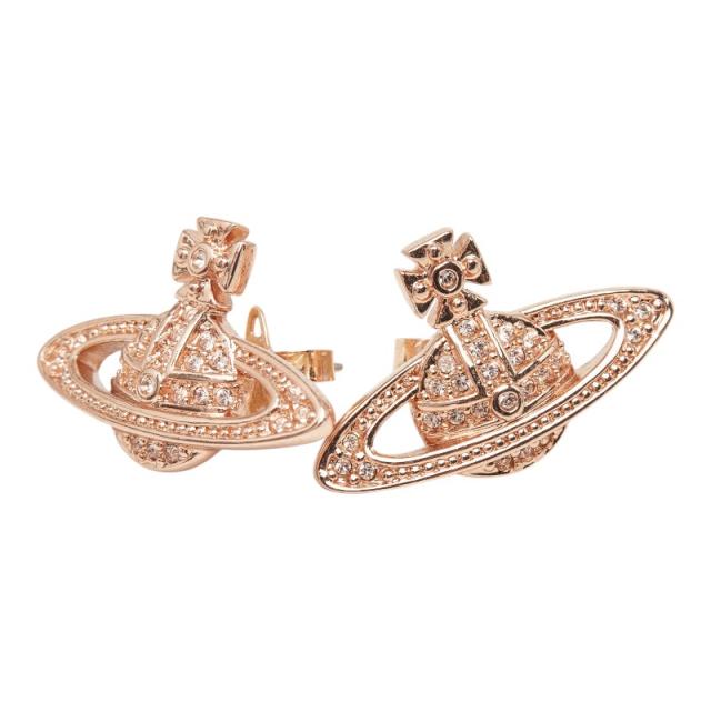 ヴィヴィアンウエストウッド オーブ スタッドピアス ピンクゴールド メッキ ラインストーン レディース Vivienne Westwood 【中古】