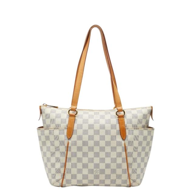 ルイ ヴィトン ダミエ アズール トータリーPM トートバッグ N51261 ホワイト PVC レザー レディース LOUIS VUITTON 【中古】