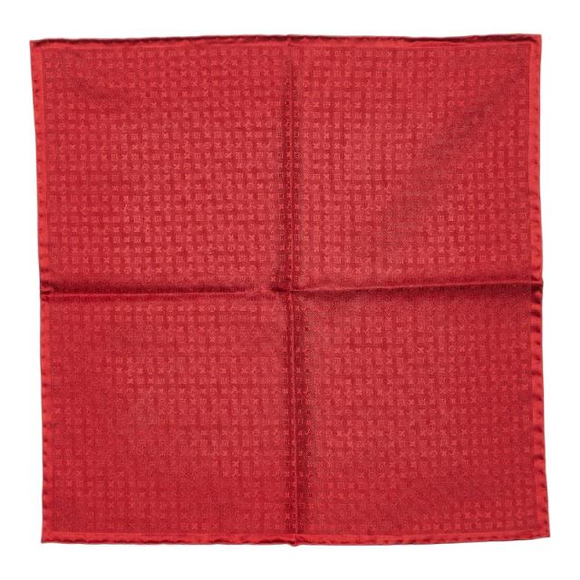 ルイ ヴィトン モノグラム ハンカチ M70223 レッド系 シルク レディース LOUIS VUITTON 【中古】
