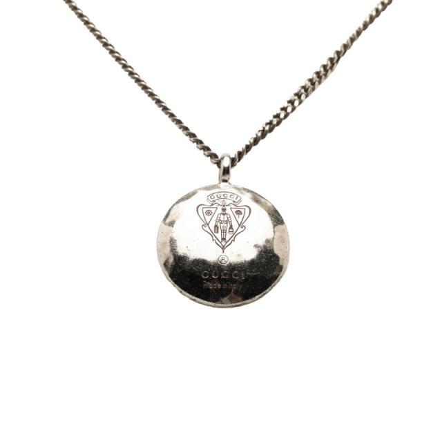グッチ クレスト ラウンド コイン チェーン ペンダント ネックレス SV925 シルバー レディース GUCCI 【中古】_1