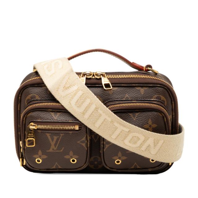 ルイヴィトン モノグラム ユーティリティ クロスボディ ハンドバッグ ショルダーバッグ 2WAY M80446 ブラウン PVC LOUIS VUITTON【中古】