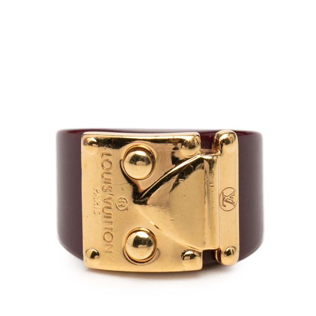 ルイ ヴィトン バーグ ロックミー リング 指輪 #M ワインレッド ゴールド プラスチック メッキ レディース LOUIS VUITTON 【中古】 18,278円
