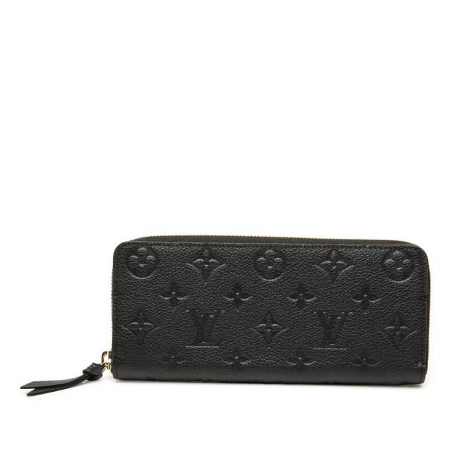 ルイ ヴィトン モノグラム アンプラント ポルトフォイユ クレマンス 長財布 M60171 ノワール ブラック レザー LOUIS VUITTON 【中古】