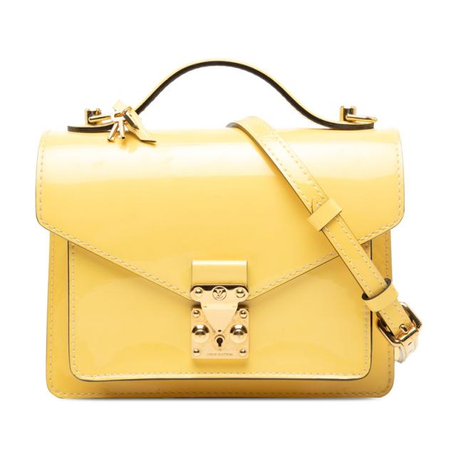 ルイ ヴィトン ヴェルニ モンソーBB ハンドバッグ ショルダーバッグ 2WAY イエロー パテントレザー レディース LOUIS VUITTON 【中古】