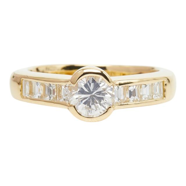 K18YG イエローゴールド ダイヤ0.616ct ダイヤ0.47ct リング 指輪 レディース 9.5号 中古