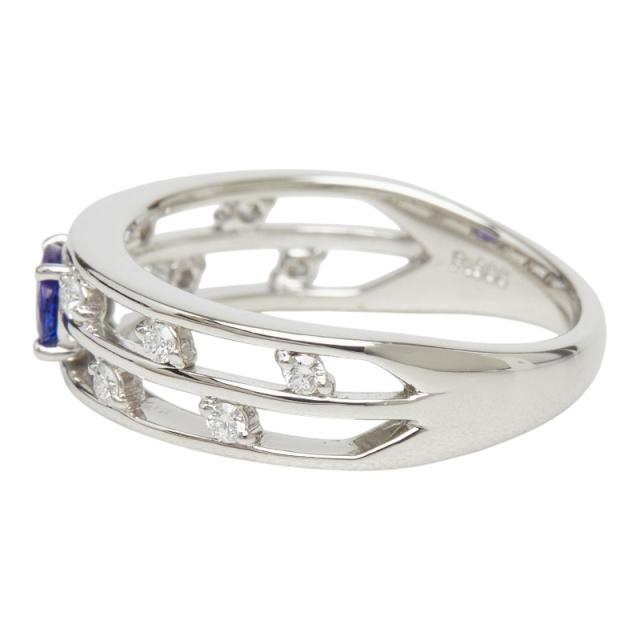 Pt900 プラチナ タンザナイト0.28ct ダイヤ0.13ct リング 指輪 レディース 12.5号 中古_2
