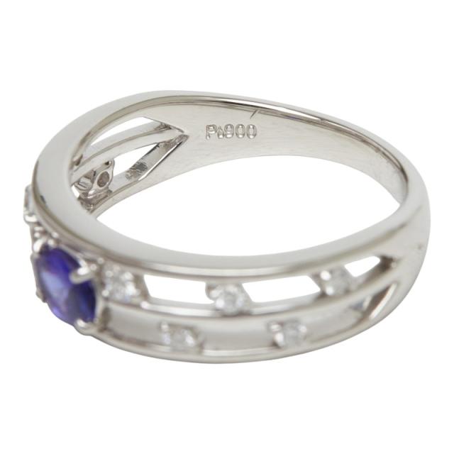 Pt900 プラチナ タンザナイト0.28ct ダイヤ0.13ct リング 指輪 レディース 12.5号 中古_5