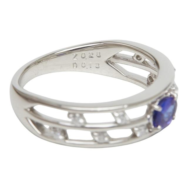 Pt900 プラチナ タンザナイト0.28ct ダイヤ0.13ct リング 指輪 レディース 12.5号 中古_6