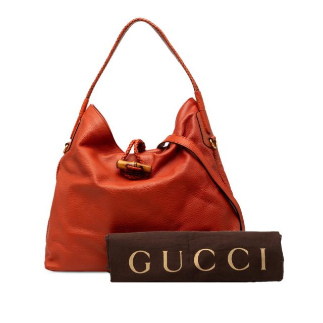 グッチ バンブー トートバッグ ショルダーバッグ 2WAY 338982 オレンジ ブラウン系 レザー レディース GUCCI 【中古】_6