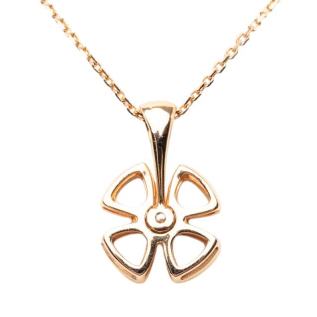 ブルガリ フィオレヴァー チェーン ペンダント ネックレス ダイヤモンド K18YG イエローゴールド Au750 レディース BVLGARI 【中古】_1