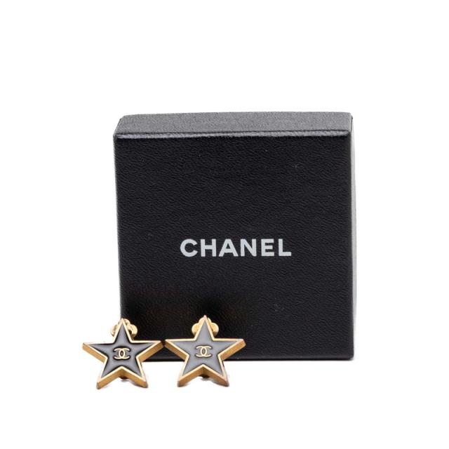 シャネル ココマーク スターモチーフ イヤリング 01P刻印 ブラック ゴールド メッキ レディース CHANEL 【中古】_3