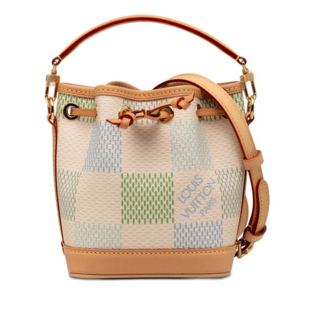 ルイ ヴィトン ダミエ リシャス ナノ ノエ ショルダーバッグ 2WAY ハンドバッグ N40640 ピスタチオグリーン LOUIS VUITTON 【中古】