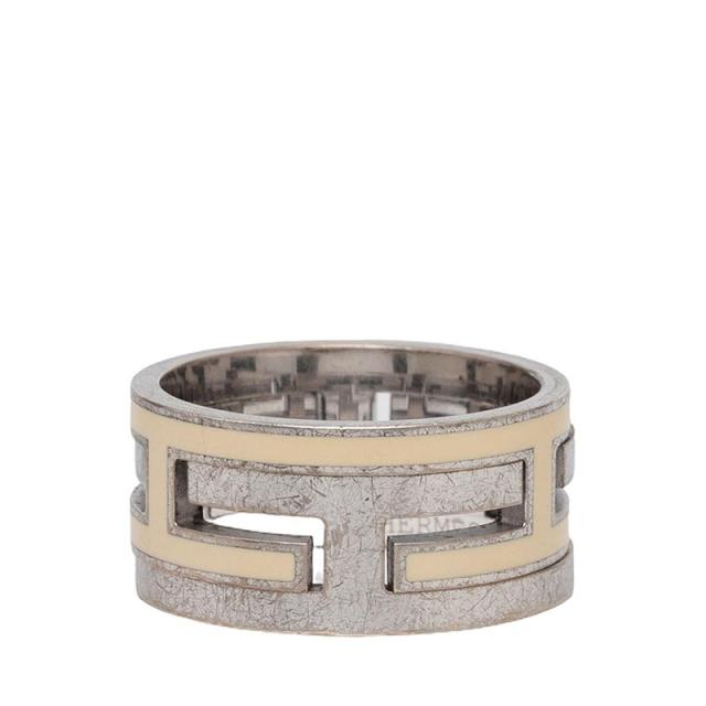 エルメス ムーブアッシュ リング 指輪 #53 アイボリー SV925 シルバー レディース HERMES 【中古】