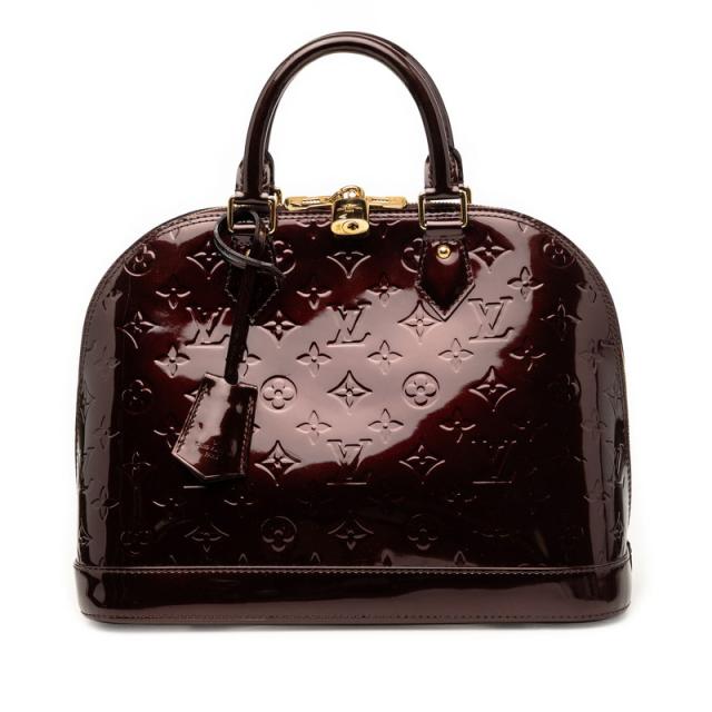 ルイ ヴィトン モノグラム ヴェルニ アルマPM ハンドバッグ M91691 ワインレッド ルージュフォーヴィスト LOUIS VUITTON 【中古】