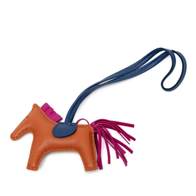 エルメス ロデオPM ペガサス バッグチャーム チャーム ブラウン ネイビー パープル アニョーミロ レディース HERMES 【中古】