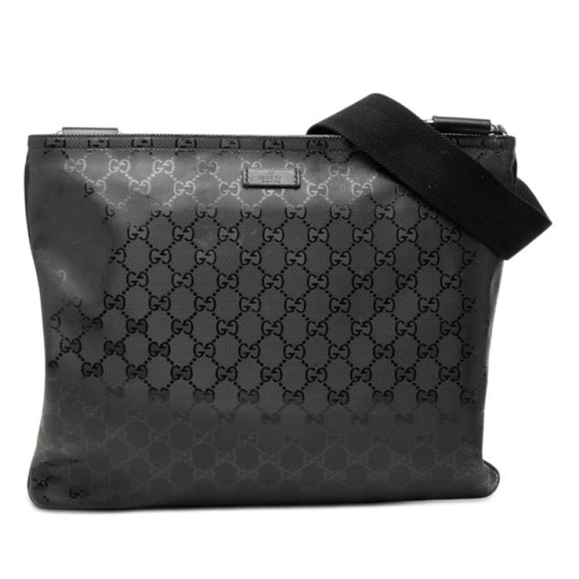 グッチ GGインプリメ 斜め掛け ショルダーバッグ 201446 ブラック PVC レザー メンズ GUCCI 【中古】