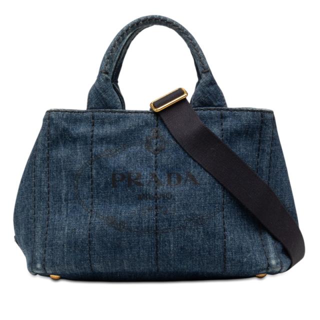 プラダ カナパ ハンドバッグ ショルダーバッグ 2WAY B2439G ブルー 