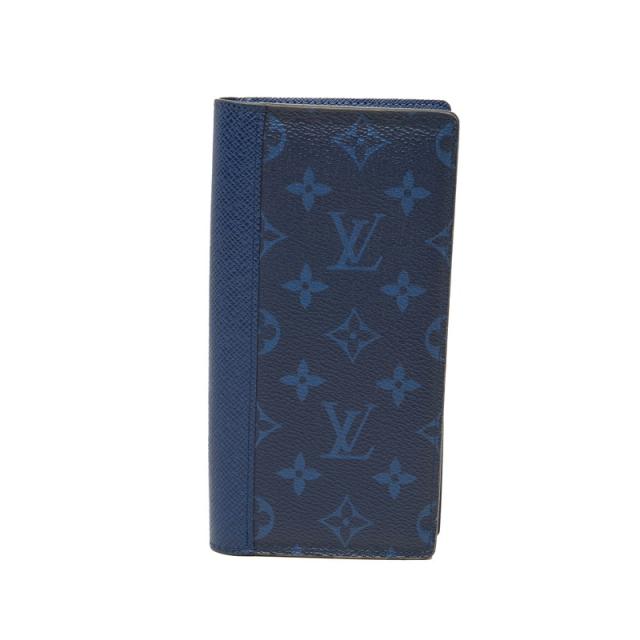 ルイ ヴィトン モノグラム ポルトフォイユ ブラザ 二つ折り 長財布 M30297 コバルト ブルー PVC タイガラマ LOUIS VUITTON 【中古】