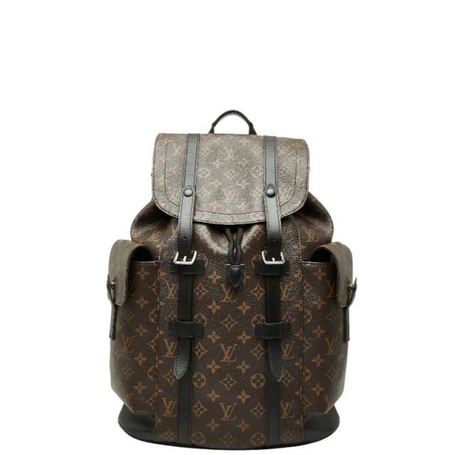 ルイ ヴィトン モノグラム マカサー クリストファー MM リュック バックパック M43735 ブラウン ノワール LOUIS VUITTON 【中古】
