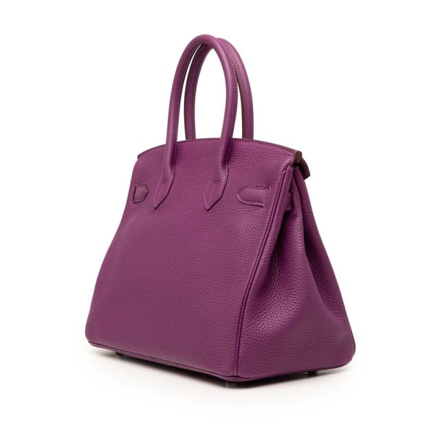 エルメス バーキン30 ハンドバッグ 内縫い アネモネ パープル シルバー金具 トゴ レディース HERMES 【中古】_1