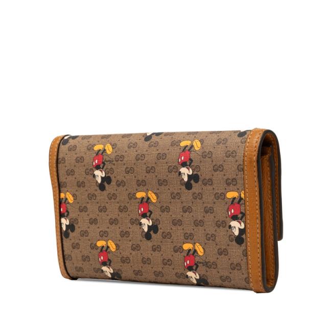グッチ × ディズニー ミニGGスプリーム ミッキーマウス コンチネンタルウォレット 長財布 602530 ブラウン GUCCI ×DISNEY【中古】_1