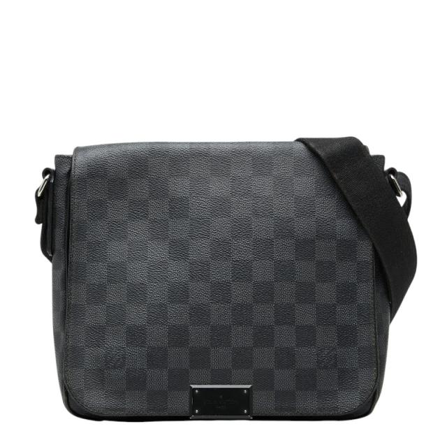 ルイ ヴィトン ダミエ グラフィット ディストリクトPM 斜め掛け ショルダーバッグ N41260 ブラック PVC レザー LOUIS VUITTON 【中古】