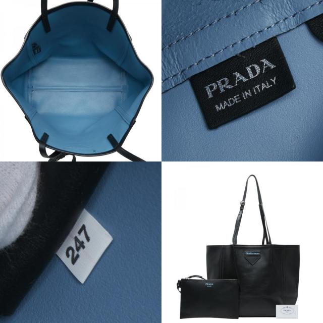 プラダ トートバッグ ショルダーバッグ 1BG209 ブラック レザー レディース PRADA 【中古】_9