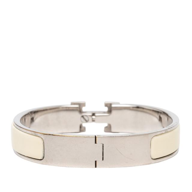 エルメス クリックH PM Hバングル ブレスレット アイボリー シルバー メタル エナメル レディース HERMES 【中古】_2