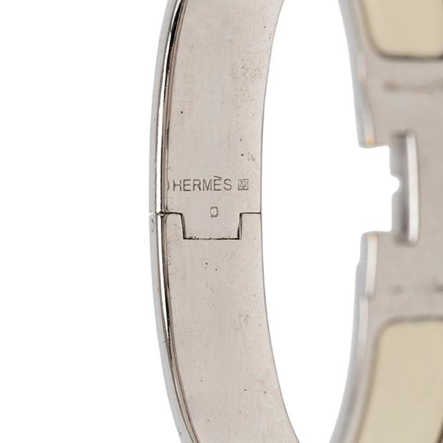 エルメス クリックH PM Hバングル ブレスレット アイボリー シルバー メタル エナメル レディース HERMES 【中古】_4